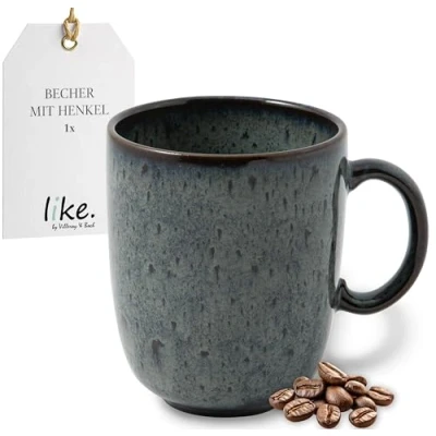 Afbeelding van Villeroy &amp; Boch Lave Gris Starterset Beker 400 ml 4 stuks