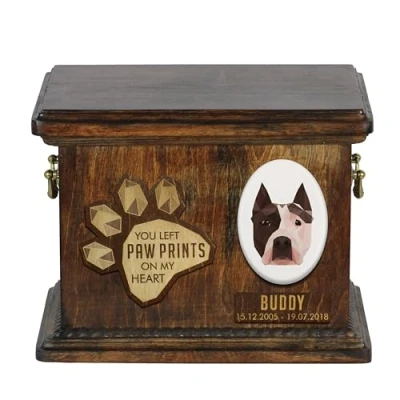 Afbeelding van Persoonlijke urn hond voor American Staffordshire Terrier met gravure