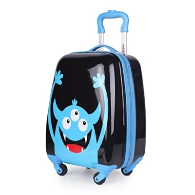 Afbeelding van HAUPTSTADTKOFFER Koffers voor kinderen, harde handbagage, trolley schaal ABS/PC,, Zwart/blauw monster, Bagage kinderen