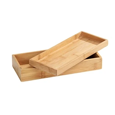 Afbeelding van WENKO Bamboe Box Terra met deksel opbergdoos, badmand inhoud: 1,05 l, bamboe, 24 x 6 10 cm, natuur