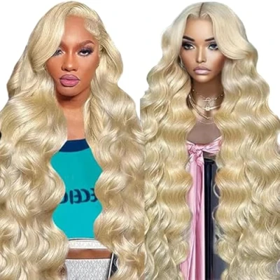 Afbeelding van Tuheerst Blonde Human Hair Pruik Body Wave voor dames, echt haar, 4 x 4#613, Zwitserse kant, 100% onbewerkt, Braziliaans Remy geen geur 35 cm