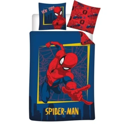 Afbeelding van SpiderMan Dekbedovertrek New York Eenpersoons 140 x 200 cm Katoen Flanel