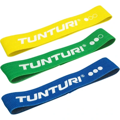 Afbeelding van Tunturi Weerstandsbandset textiel resistance bands 3 weerstanden Incl. gratis fitness app