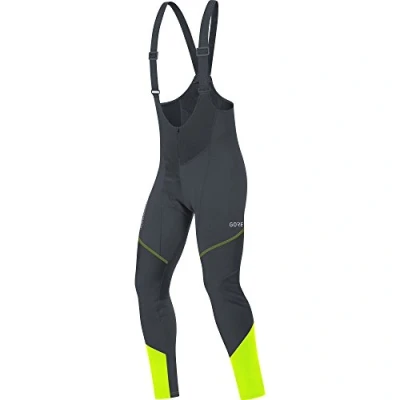 Afbeelding van GORE WEAR C3 WINDSTOPPER Bib Tights+, voor heren, zwart/neon geel, L, 100337