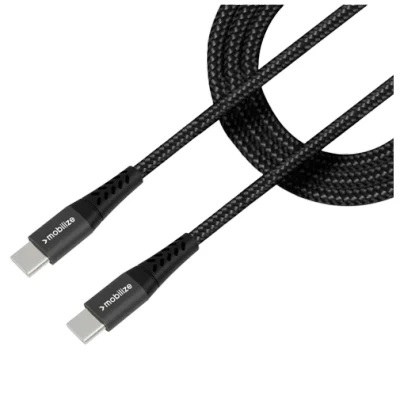 Afbeelding van Mobilize Strong Nylon Cable USB C to 1m. 100W Black
