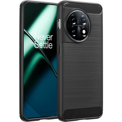 Afbeelding van imoshion Hoesje Geschikt voor OnePlus 11 Siliconen Brushed Backcover Zwart