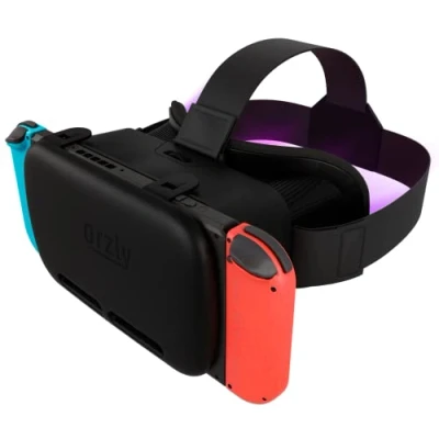 Afbeelding van Orzly VR headset voor Nintendo Switch &amp; OLED console met verstelbare lens een virtual reality game ervaring en Labo zwart geschenkdoos