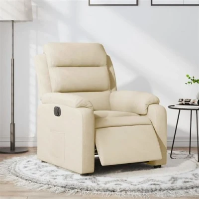 Afbeelding van Fauteuil verstelbaar elektrisch stof crèmekleurig