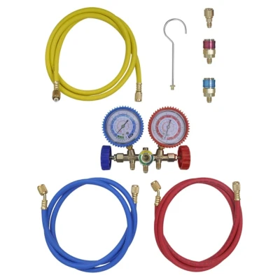 Afbeelding van Manometer set voor airco met 2 richtingen