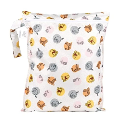 Afbeelding van Bumkins Aduoke Waterdichte natte babytassen, Disney Winnie de Poeh, reizen, badpak, stoffen voering, pomponderdelen, gymkleding, toilet, rolriem, tas
