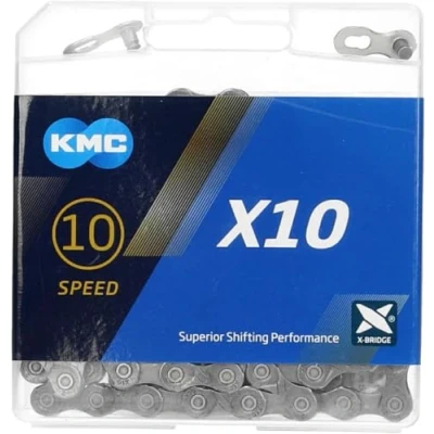 Image de KMC Mixte Adulte Grey X10 Chaîne 10 fois 114 maillons Gris