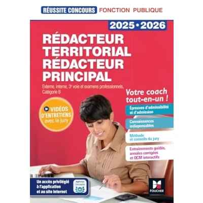 Afbeelding van Réussite Concours Rédacteur territorial/principal 2025 2026 Préparation complète