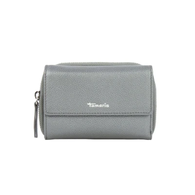 Afbeelding van Tamaris Leren Portemonnee Amanda Wallet Darksilver Zilverkleurig