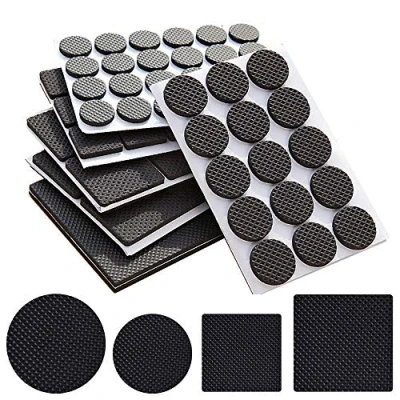 Afbeelding van Youery 156 stuks meubelpootmatten, antislip, licht, antislip matten voor tafels en stoelen, vloerbeschermers meubels om op hun plaats te houden