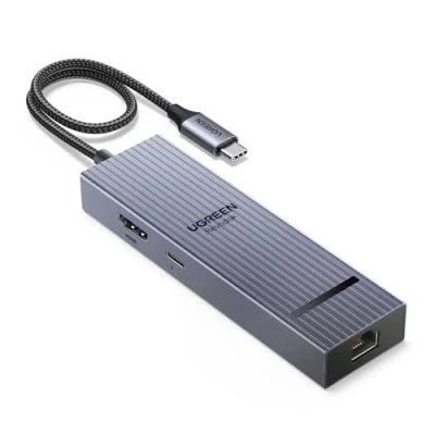 Image de UGREEN Revodok Pro 1061 10Gbps Hub USB C Ethernet Gigabit HDMI 4K 60Hz PD 100W Multi Data Ports 2A1C 6 en 1 Docking Station Compatible avec iPhone 16 15 MacBook iPad Air Surface XPS Galaxy S24