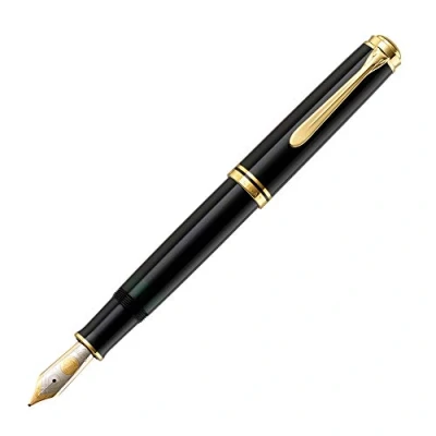 Afbeelding van Pelikan Premium Soevereine M800 Luxe vulpen, medium punt, zwart