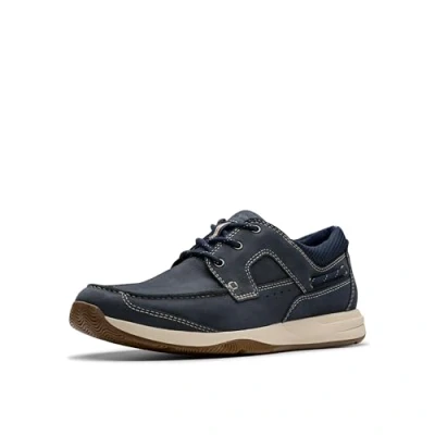 Afbeelding van Clarks Sailview Sportieve veterschoenen, Heren, Maat: 45, Azul Leer