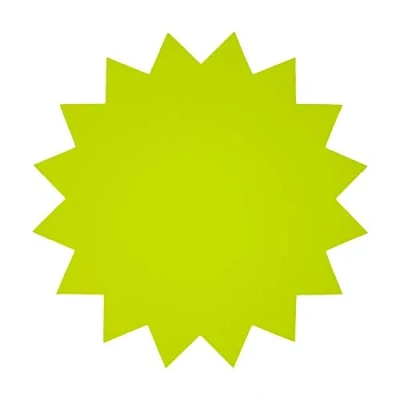 Afbeelding van Folia etiketten in fluokarton 18 cm fluo geel (sterren) etiket