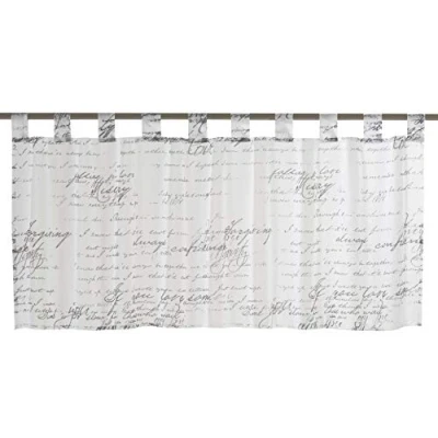 Afbeelding van Elbersdrucke Loveletter 00 bistrogordijn, polyester, 48 x 140 cm, wit
