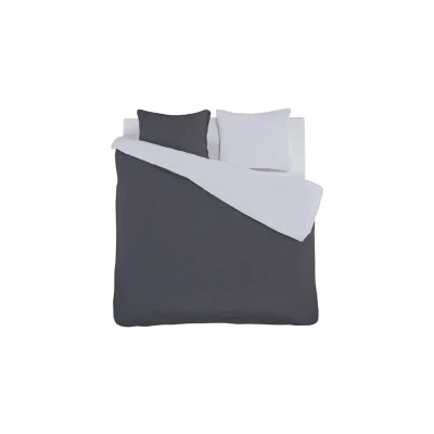 Afbeelding van iSeng Uni Double Dekbedovertrek Eenpersoons 140x200/220 cm + 1 kussensloop 60x70 Antraciet/Grey