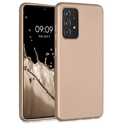 Afbeelding van kwmobile telefoonhoesje geschikt voor Samsung Galaxy A52 / 5G A52s Hoesje smartphone Back cover in metallic goud