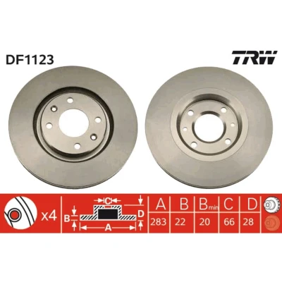 Afbeelding van Trw Remschijf DF1123