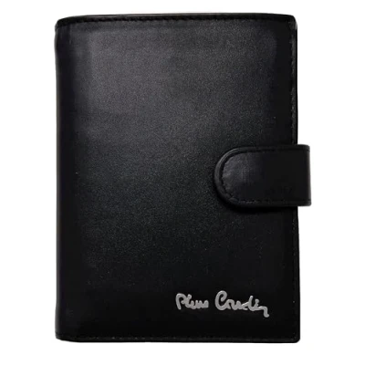 Afbeelding van Pierre Cardin portemonnee voor heren, echt leer, slank, klein RFID dun, cadeau, met portemonnee, bankbiljetten, jongens, Zwart/Bourgondië, Stijlvol,Stijlvol.gemaakt