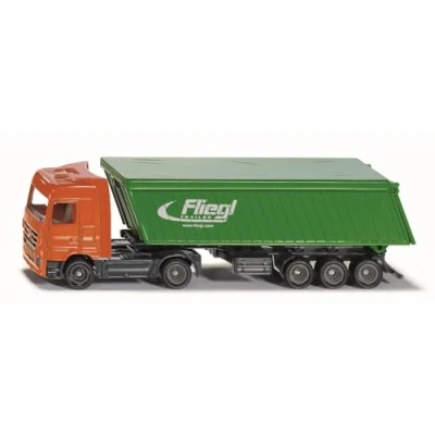 Afbeelding van Siku Mercedes benz Vrachtwagen Met Kiptrailer Oranje/groen (1796)