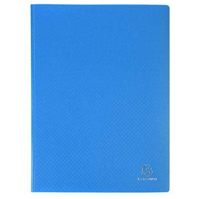 Afbeelding van Exacompta Ref. 8832E 1 zichtmap Opak van polypropyleen, mat en ondoorzichtig, met binnenzakken, glad, transparant, 30 vakken 60 vellen, A4 formaat, kleur deksel: lichtblauw