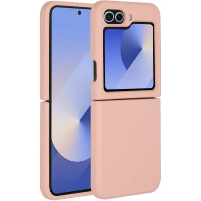 Afbeelding van Accezz Hoesje Geschikt voor Samsung Galaxy Z Flip 6 Siliconen Liquid Silicone Backcover Roze