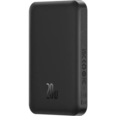 Afbeelding van Baseus Mini 5.000 mAh Powerbank Zwart Compact Met MagSafe &amp; Fast Charge 20W USB C Geschikt voor Apple iPhone en andere smartphones