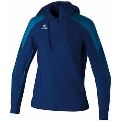 Afbeelding van Erima Evo Star Trainingsjack Met Capuchon Dames Marine / Mykonos Maat: 34