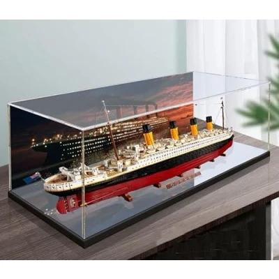 Afbeelding van Vitrine van acryl, compatibel met Lego 10294, model Titanic, transparante modeldoos stofdicht (alleen displaydoos) B, 3 mm