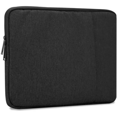 Afbeelding van Cadorabo Laptop / Tablet Bescherming Tas 14 inch in ZWART Notebook computertas gemaakt van stof met fluwelen voering en compartiment anti kras rits