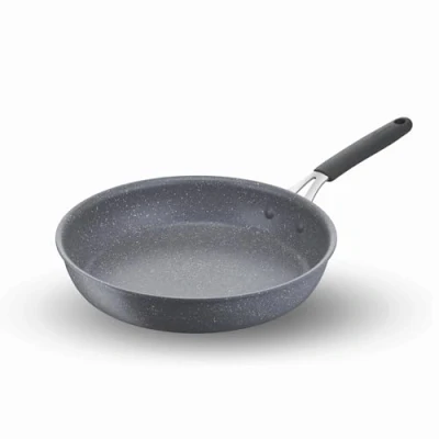 Afbeelding van Lagostina Tempra Mineral pan met antiaanbaklaag van staal en aluminium minerale coating + Ø 24 cm, siliconen handvat, steeneffect, geschikt voor alle warmtebronnen