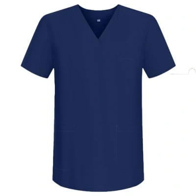 Afbeelding van MISEMIYA V hals Scrub Top Unisex Mz 817 medische borstels, uniseks, 1 stuk, Marineblauw 88