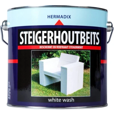 Afbeelding van Hermadix Steigerhoutbeits White Wash 2,5 liter