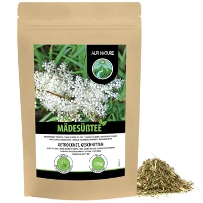 Image de Alpi Nature Reine des Pres Tisane 125g, Herbe de Prés Séchée et Coupée, Thé en Vrac