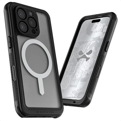 Afbeelding van Ghostek Nautical Waterproof MagSafe Case + Belt Swivel Holster Apple iPhone 16 Pro Clear