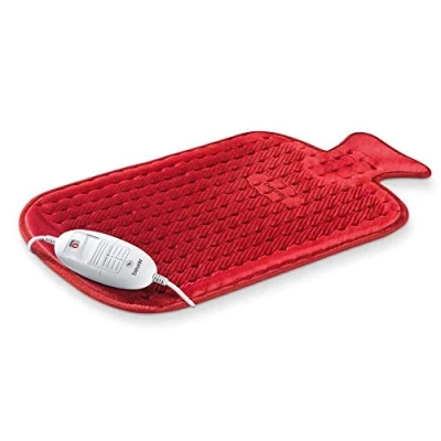 Afbeelding van Beurer HK 44 Elektrisch Warmtekussen Elektrische Warmtekruik Retro kruik vorm 50 x 30 cm 3 Warmtestanden Max. 65C Snelle opwarming Automatische uitschakeling Fleece Machinewasbaar Jaar garantie Rood