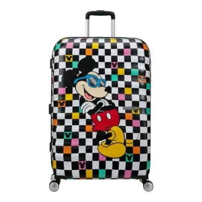 Image de American Tourister Wavebreaker Disney FL Spinner L, valise, 77 cm, 96 multicolore (Mickey Check)