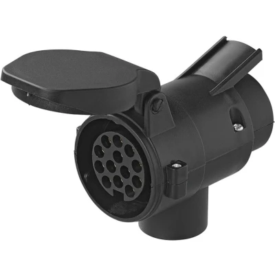 Afbeelding van Pro Plus Verloopstekker 13 naar 7 Polig met Constante 12 Volt Zwart