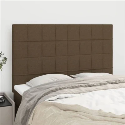 Afbeelding van vidaXL Hoofdborden 4 st 72x5x78/88 cm stof donkerbruin