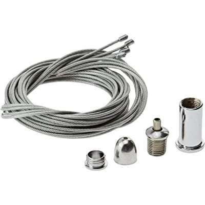 Afbeelding van Jandei Universele ophangset, 4 stalen kabels van 1 meter, inclusief accessoires (schroeven, pluggen, sluitringen), voor de installatie ledpanelen en andere producten aan het plafond