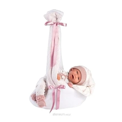 Afbeelding van Llorens Pop Mimi Sonrisas Capazo Cigüeña Rosa 42 Cm