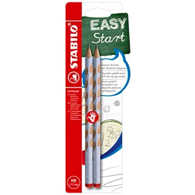 Afbeelding van STABILO EASYgraph Ergonomische driehoekige potloden voor rechtshandigen, pastelblauw, hardheid HB, 2 stuks