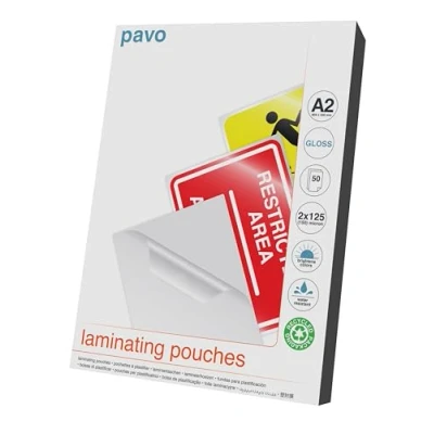 Image de Pavo Lot de 50 pochettes plastification A2 2 x 125 mic Brillant