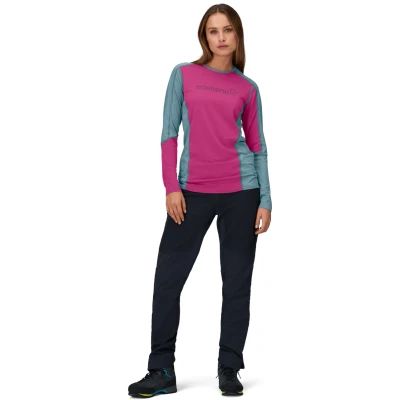Afbeelding van Norrøna Women&#039;s Falketind Equaliser Merino Round Neck Dames Festival Fuchsia