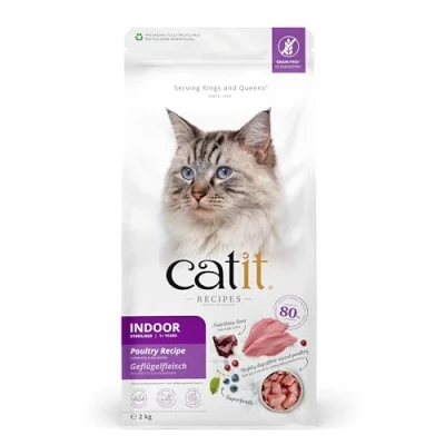 Afbeelding van 2kg Catit Recipes Adult Indoor Gesteriliseerd droogvoer voor katten