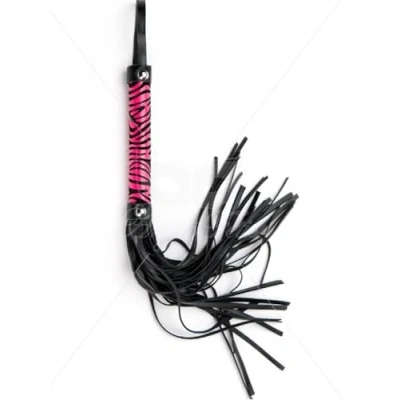 Afbeelding van Argus Pink Leopard Flogger Leatherlook Zweep AF 001024